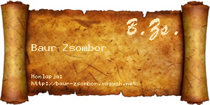 Baur Zsombor névjegykártya